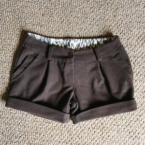 Brown Shorts With Animal Print Details